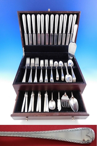 Feather Edge by CJ Vander Sterling Silver Flatware Set 12 Service Dinner 76 pcs